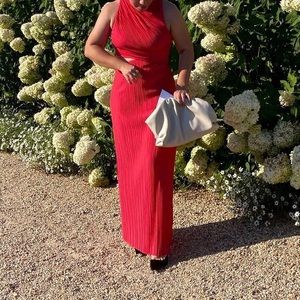 ZARA Long Cut Out Pleated Dress Wedding